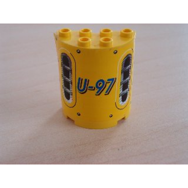 yellow cylinder half 2 x 4 x 4 with u-97 vent holes pattern sticker - set 8250