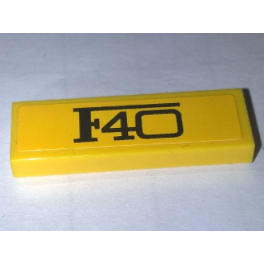 yellow tile 1 x 3 with black f40 pattern sticker - set 10248