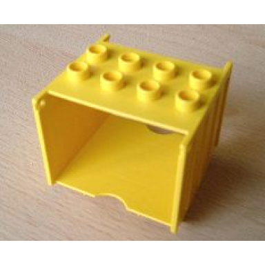 yellow duplo train freight container 2 x 4 studs on top open sides