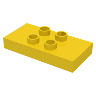 yellow duplo tile modified 2 x 4 x 1 2 thick with 4 center studs