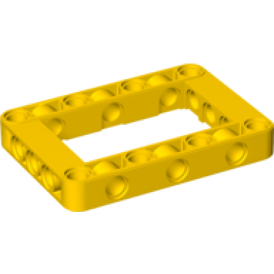 yellow technic liftarm modified frame thick 5 x 7 open center