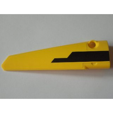 yellow technic panel fairing 6 long smooth side b with stepped black stripe pattern sticker - set 8043