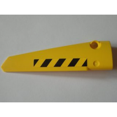 yellow technic panel fairing 6 long smooth side b with black and yellow danger stripes pattern sticker - set 8043