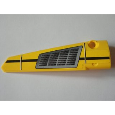 yellow technic panel fairing 6 long smooth side b with black line and grille pattern sticker - set 8043