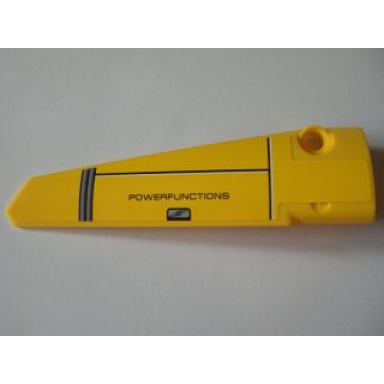 yellow technic panel fairing 6 long smooth side b with panels and black powerfunctions pattern sticker - set 8043