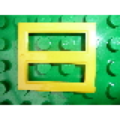 yellow duplo door window pane 1 x 3 x 4 with two panes