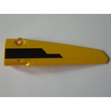 yellow technic panel fairing 5 long smooth side a with stepped black stripe pattern sticker - set 8043