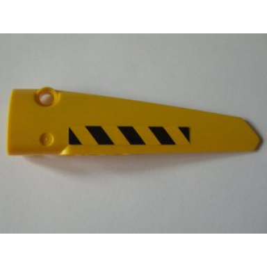yellow technic panel fairing 5 long smooth side a with black and yellow danger stripes pattern sticker - set 8043