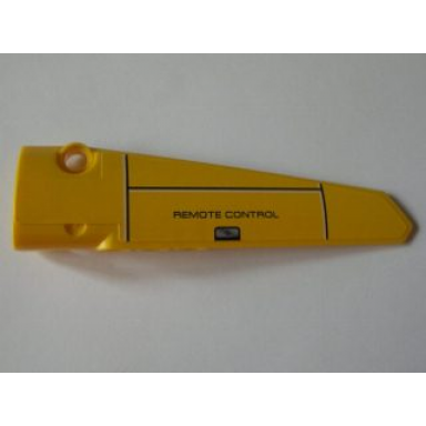 yellow technic panel fairing 5 long smooth side a with panels and black remote control pattern sticker - set 8043