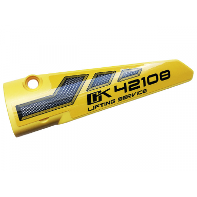 yellow technic panel fairing 5 long smooth side a with black 42108 lifting service and air vents pattern sticker - set 42108