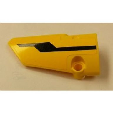 yellow technic panel fairing 3 small smooth long side a with black zigzag arrow pattern sticker - set 42006
