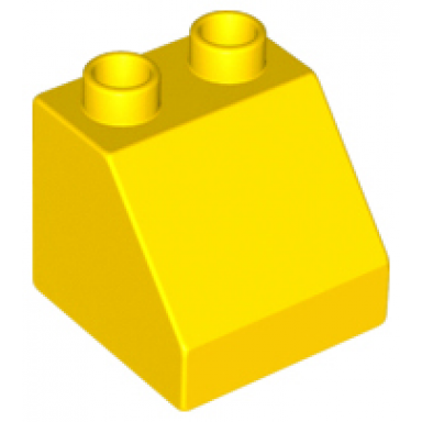 yellow duplo brick 2 x 2 x 1 1 2 slope 45
