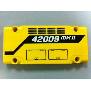 yellow technic panel plate 5 x 11 x 1 with grilles hatches and 42009 mkii pattern sticker - set 42009