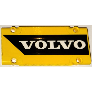 yellow technic panel plate 5 x 11 x 1 with white volvo on black stripe pattern model right side sticker - set 42114
