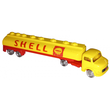 yellow ho scale mercedes tanker with shell pattern