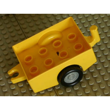 yellow duplo trailer with hitch ends