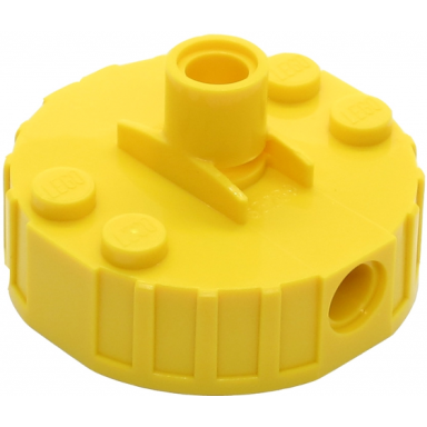 magnet brick round 4 x 4 x 2 with 3 pin holes