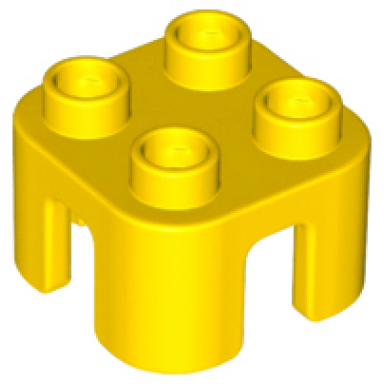 yellow duplo furniture chair with 4 studs