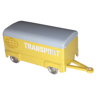 yellow ho scale mercedes box trailer with gray top