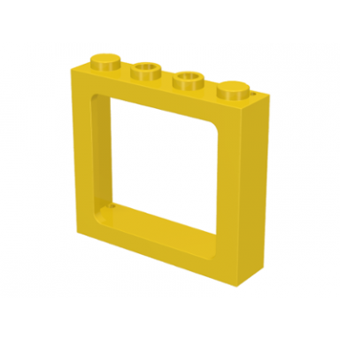 yellow window 1 x 4 x 3 train - 2 hollow studs and 2 solid studs