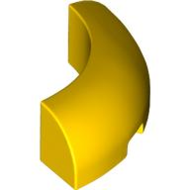 yellow brick round corner 3 x 3 without studs
