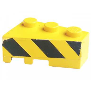 yellow wedge 3 x 2 right with black and yellow danger stripes pattern sticker - sets 8431 8438 8460