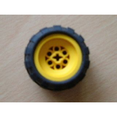 yellow wheel 43.2 x 28 balloon small with axle hole shape with black tire 43.2 x 28 s balloon small 6580a 6579