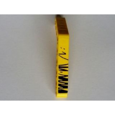 yellow technic liftarm modified bent thick 1 x 9 6 - 4 with black scribbled lines pattern model right sticker - set 8414