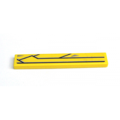 yellow tile 1 x 6 with sw jedi starfighter right pattern sticker - set 7669