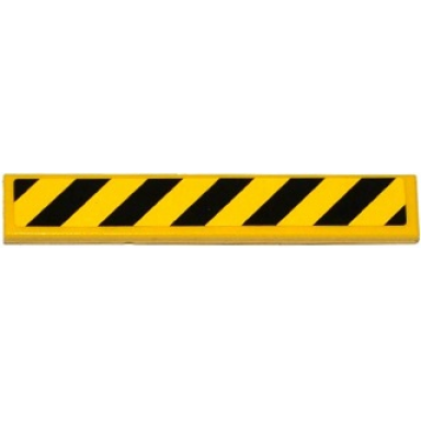 yellow tile 1 x 6 with black and yellow danger stripes pattern sticker - set 75919