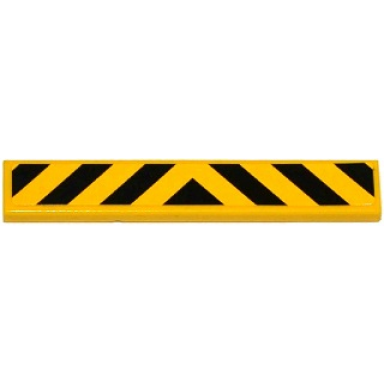 yellow tile 1 x 6 with black and yellow danger stripes pattern sticker - set 60079