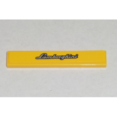 yellow tile 1 x 6 with silver lamborghini on yellow background pattern sticker - set 8169
