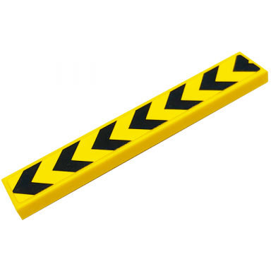 yellow tile 1 x 6 with 7 black danger chevrons pattern sticker - set 75929