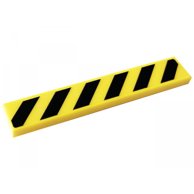 yellow tile 1 x 6 with black danger stripes pattern sticker - set 76166