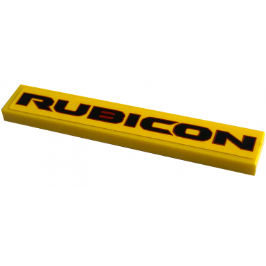 yellow tile 1 x 6 with black and red rubicon pattern sticker - set 42122