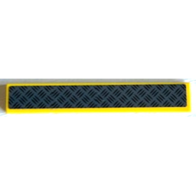 yellow tile 1 x 6 with dark bluish gray tread plate pattern sticker - set 75941