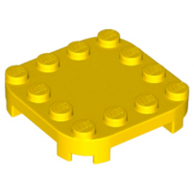 yellow plate modified 4 x 4 with rounded corners and 4 feet