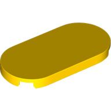 yellow tile round 2 x 4 oval