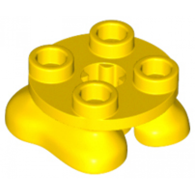 yellow legs with plate round 2 x 2 and axle hole - 2 feet