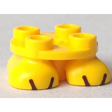 yellow legs with plate round 2 x 2 and axle hole - 2 feet with black lines pattern super mario buzzy beetle spiny