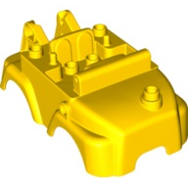yellow duplo bulldozer body with red gaskets