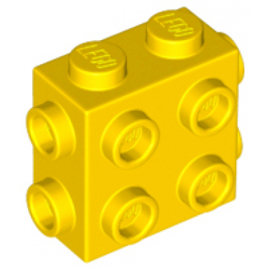 yellow brick modified 1 x 2 x 1 2 3 with studs on side and ends