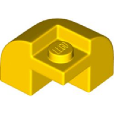yellow slope curved 2 x 2 x 1 1 3 corner round with recessed stud