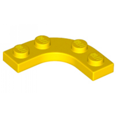 yellow plate round corner 3 x 3 with 2 x 2 curved cutout
