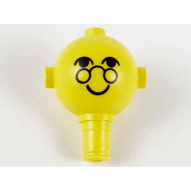 homemaker figure maxifigure head with black eyes glasses and smile pattern