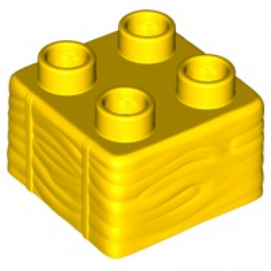 yellow duplo brick 2 x 2 with hay profile