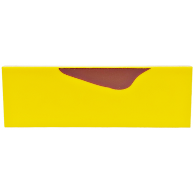 yellow tile 2 x 6 with reddish brown splotch pattern