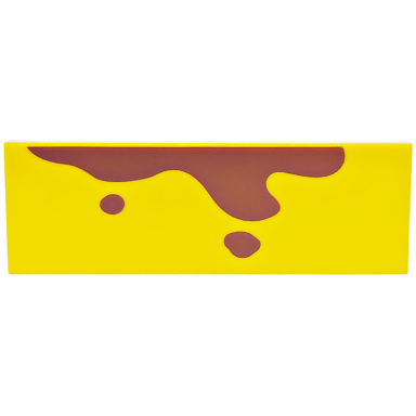 yellow tile 2 x 6 with reddish brown splotches pattern