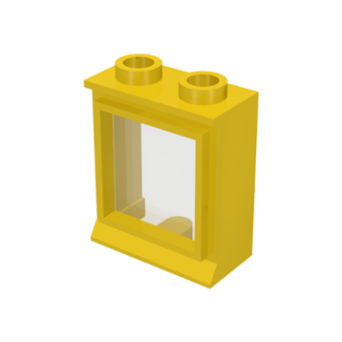 yellow window 1 x 2 x 2 with fixed trans-clear glass