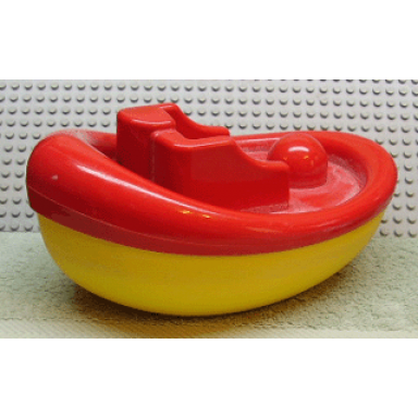 yellow primo vehicle boat bathtime with red top